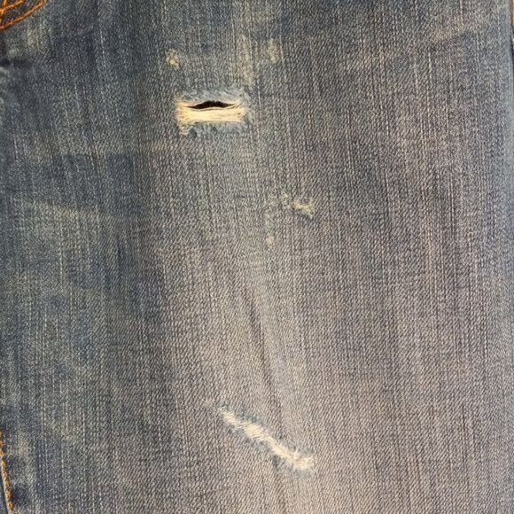 Ann Taylor Loft Size 8 Jeans Boyfriend Distressed Blue Denim - Picture 7 of 13